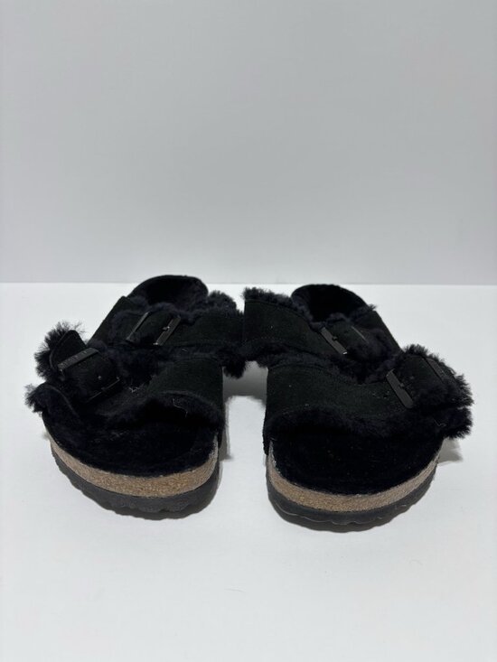 Birkenstock Men’s Arizona Shearling Suede Sandals Black, Size US 10 M, EUR 43 main image 4